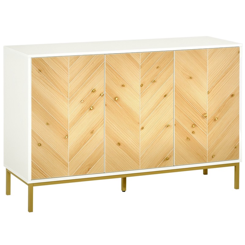 Accent Credenza Hallway Hutch Furniture w/Adjustable Shelves and Push Open Doors