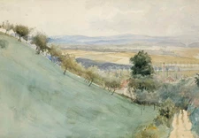 Rolling Hillside View Poster - Serene Nature Wall Art - 16x12/20x16/24x18/36x24