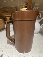 Vintage Tupperware Brown Thermal Pitcher Made in USA Insulated Coffee Server