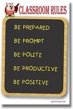 Classroom Rules 5 - NEW Classroom Motivational Poster