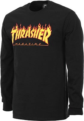 【THRASHER】 FLAME TEE - CHARCOAL Thrasher Magazine Flame Logo T-Shirt (Charcoal Gray) – ECAPCITY