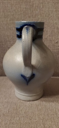 Vtg RM Bavaria Blue Salt Glaze 1/2L Pottery Pitcher Jug-Made In Germany-Marked - Picture 4 of 7