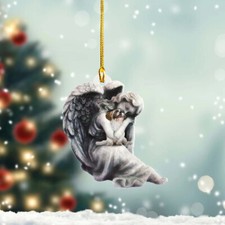 Shih Tzu Dog Sleeping Angel Ornament, Shih Tzu Dog Angel Wings Ornament,Shih Tzu