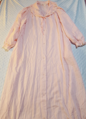 Miss Elaine Enchantmates Robe House Coat Small Pink Snap Front