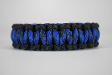 550 Paracord Survival Bracelet Cobra Black/Denim "Made in the USA"