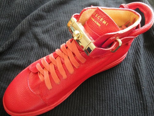 Buscemi Mens 100MM Trap High-top Leather Sneaker Right side 43 ,Left side 42 - Picture 6 of 12