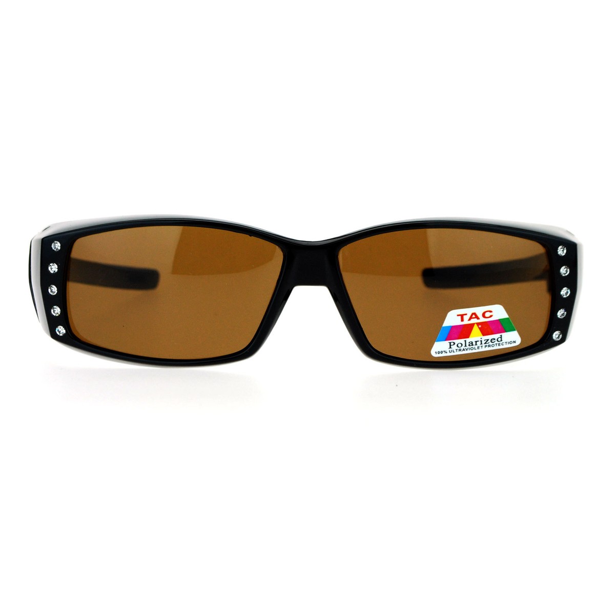 Polarized Fit Over Glasses Sunglasses Womens Rhinestone 