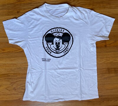 THE DICKIES Tour 1987 VINTAGE Concert T-SHIRT White XL Stukas Over