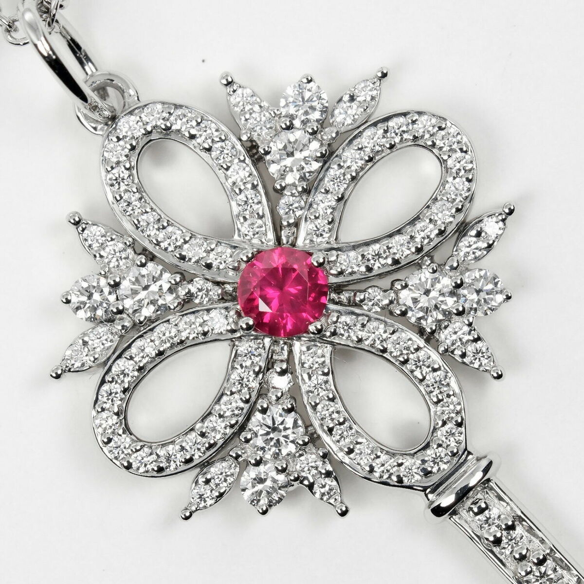 Tiffany & Co. Victoria Key Medium Ruby Diamond Pendant Tiffany & Co. Victoria Key Medium Ruby Diamond Pendant