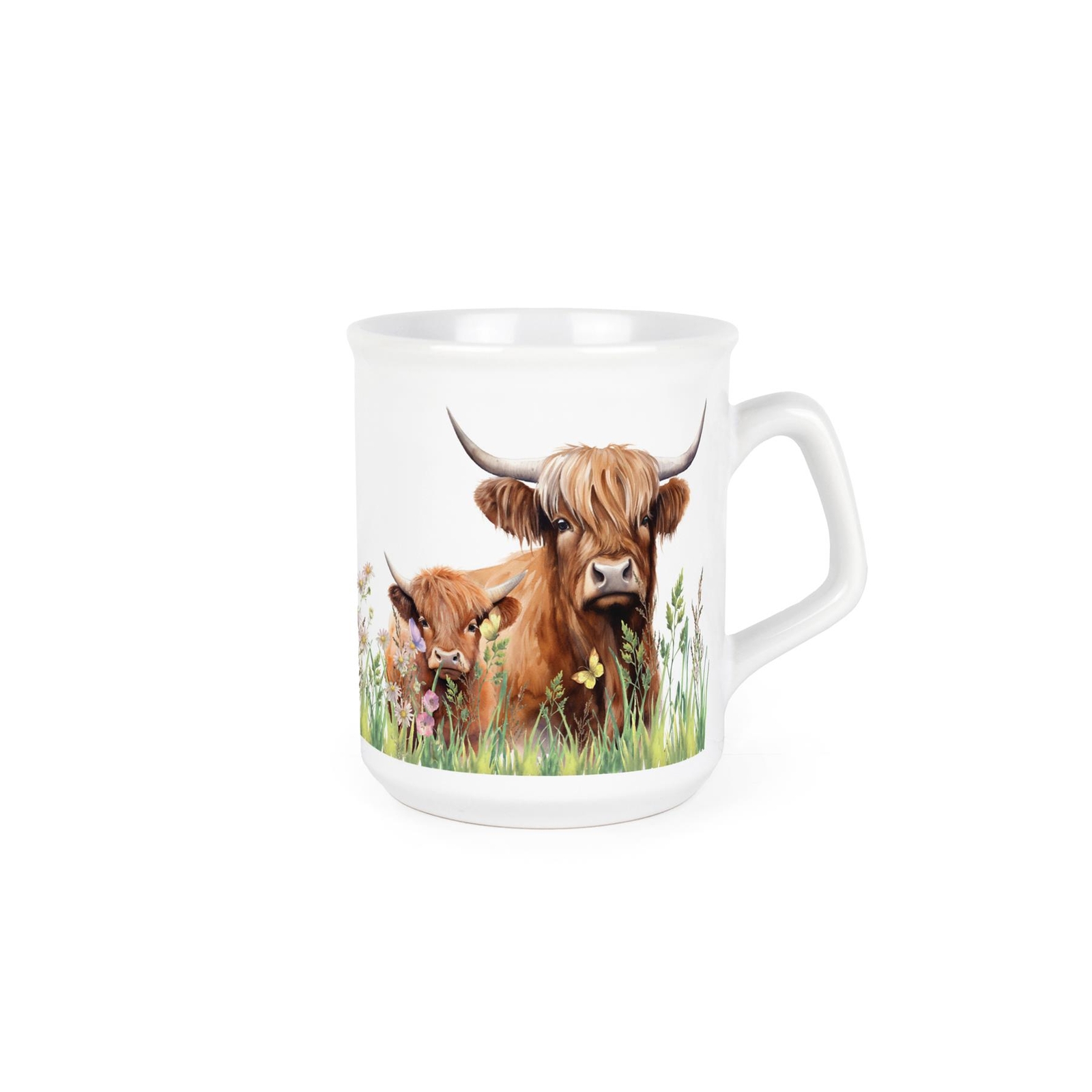 Highland Cow & Calf Mug - Farmyard Animals Tea/Coffee Ceramic Cup Gift