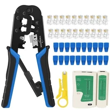 Rj45 Crimping Tool Kit Ethernet Crimp Set Rj11 6p/rj12 8p/rj45 Crimp Cut And Str
