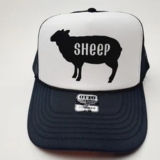 Black Sheep Hat Cap Vintage Trucker Style Mesh Snapback Foam Front 