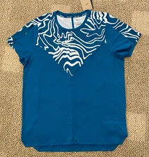 Men's L Slim Nike Court Dri-FIT Slam Tennis Top Crew Neck Shirt Teal DR6597-301