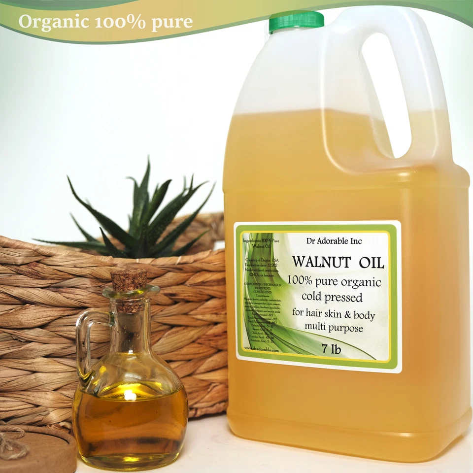 7 LB / 1 Gallon Walnut Oil Pure Organic Cold Pressed Best Fresh Multi Purpose - Image 2 of 4