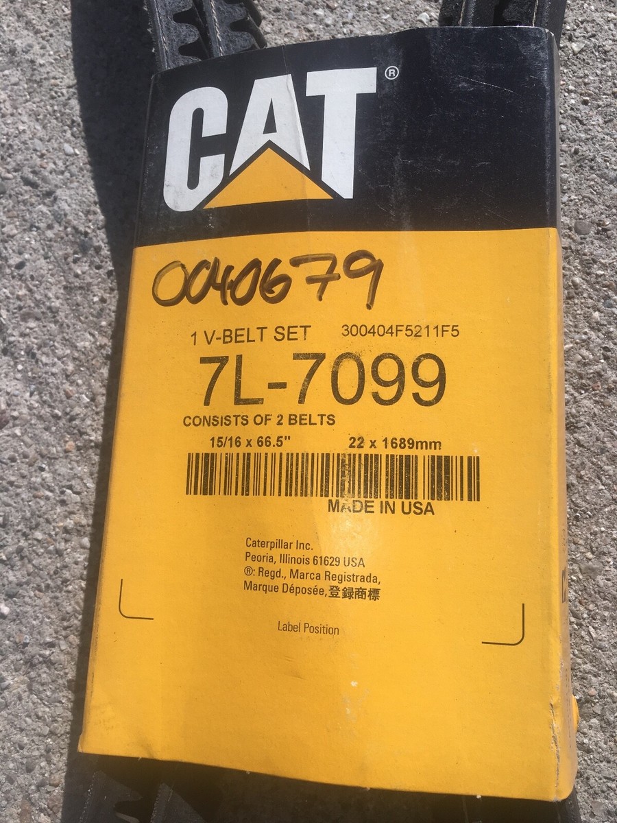 CAT BELTS Pt# 7L7099- NEW OEM CATERPILLAR Cogged Belt Set (2 CAT BELTS Pt# 7L7099- NEW OEM CATERPILLAR Cogged Belt Set (2