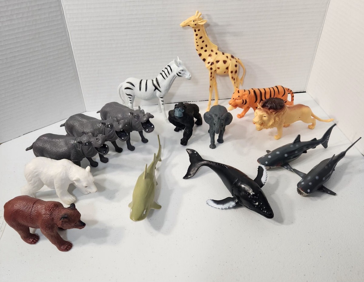 【中古美品】VIEW ON COLOUR 10 ANIMALITY 15 Piece Greenbrier Wild Animal Safari Plastic Toys Lion Tiger