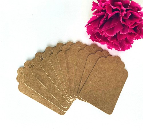 Kraftpapier Geschenkanhänger Papier Anhänger Tags Label Etiketten braun paper - Bild 12 von 33