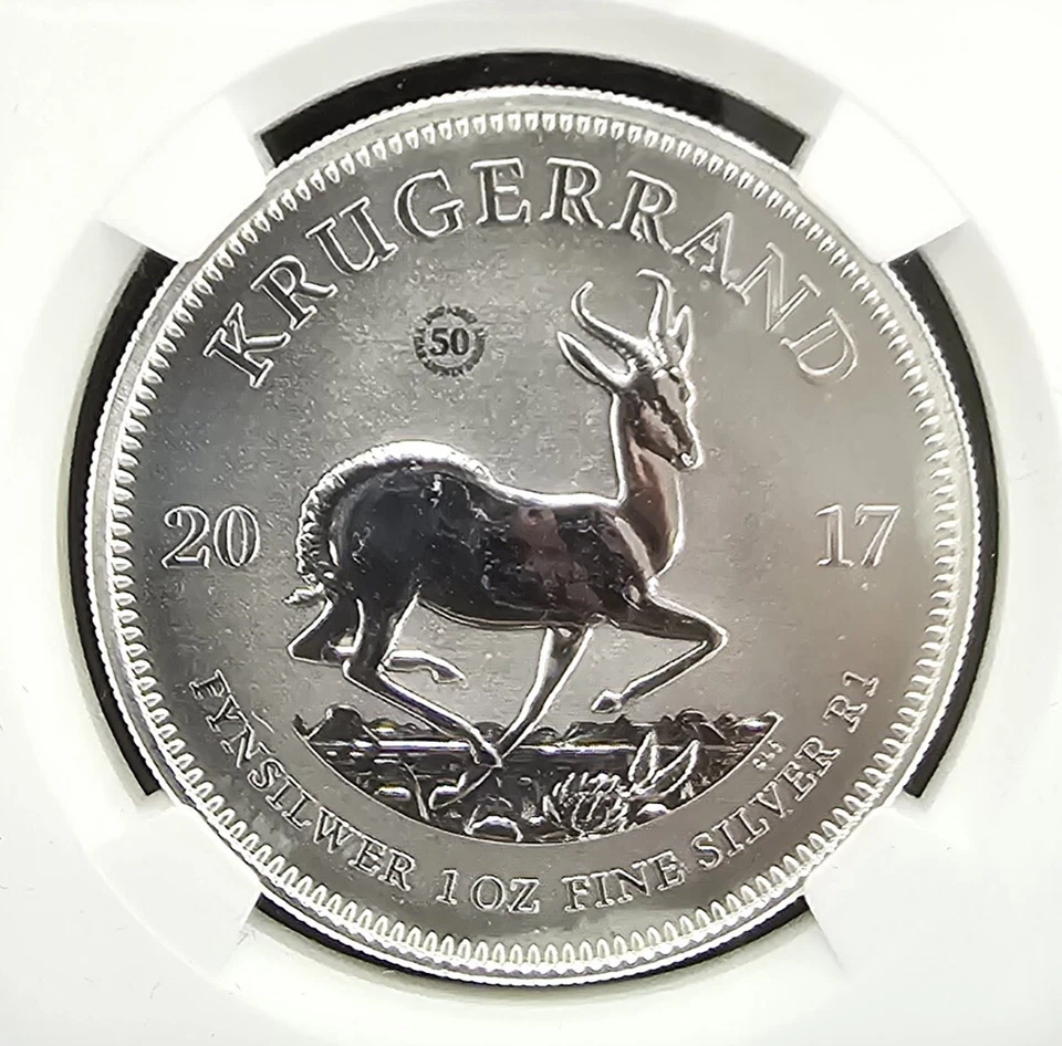 2017 South Africa Silver Krugerrand 50th Anniversary NGC SP70 - Image 2 of 3
