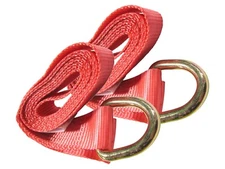 2 Pack 8FT Red Lasso Straps with O-Rings 2" Polyester Tow Tie Down WLL 3,335 lbs