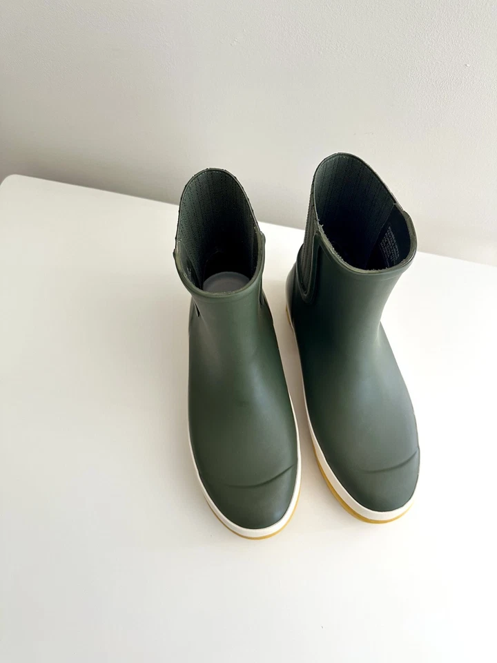 Botas de lluvia al tobillo con suela de goma TORY BURCH en verde/amarillo talla 7 Foto 4 de 4