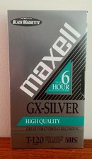 MAXELL120 Minute GX-Silver T-120 Video Tape 6 HR VHS Blank For VCR - NEW, Sealed