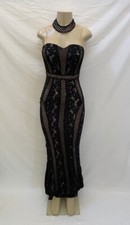 Windsor Size Small Black Floral Lace Sleeveless Maxi Mermaid Dress