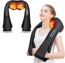 Shiatsu Back and Neck Massager with Heat Deep Tissue Kneading Electric Pillow