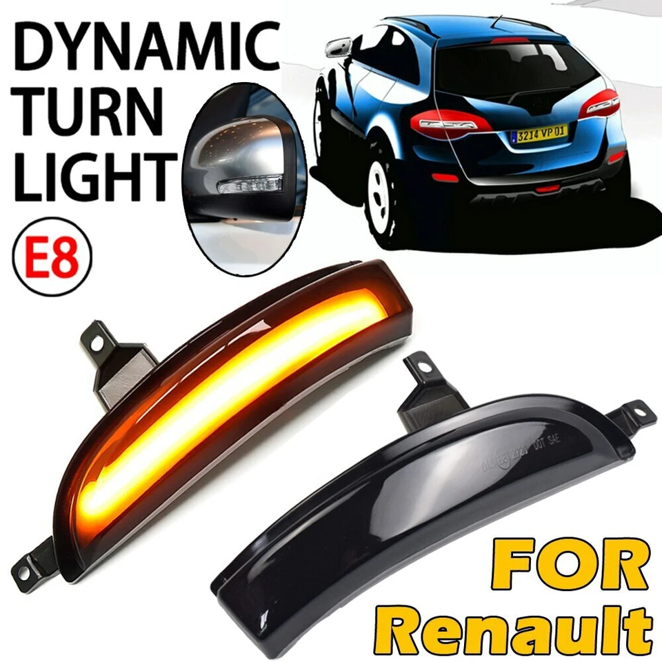 2PCS Dynamic Turn Signal Light Mirror For Renault Koleos HY 2011-2017 Facelift - Image 2 of 4
