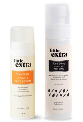Little Extra Rice Berry Face Serum 30ml & FaceWash 100ml for Glowing Skin Combo