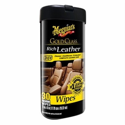 Meguiar's Gold Class Leather Cleaner/Conditioner Wipes 30 ct (Pack of 2)