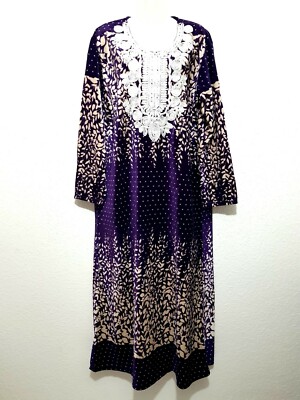 Abaya Maxi Dress Jellabiya Jellaba Arabic Velvet Winter Dress Size M -