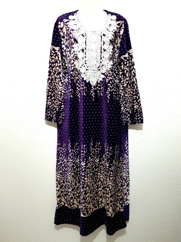 Abaya Vestido Maxi Jellabiya Jellaba Árabe de Terciopelo Invierno Talla M - 3XL