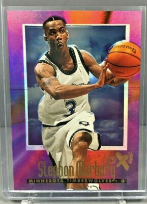 1996-97 SkyBox EX 2000 Stephon Marbury Rookie Card- Minnesota Timberwolves - #42
