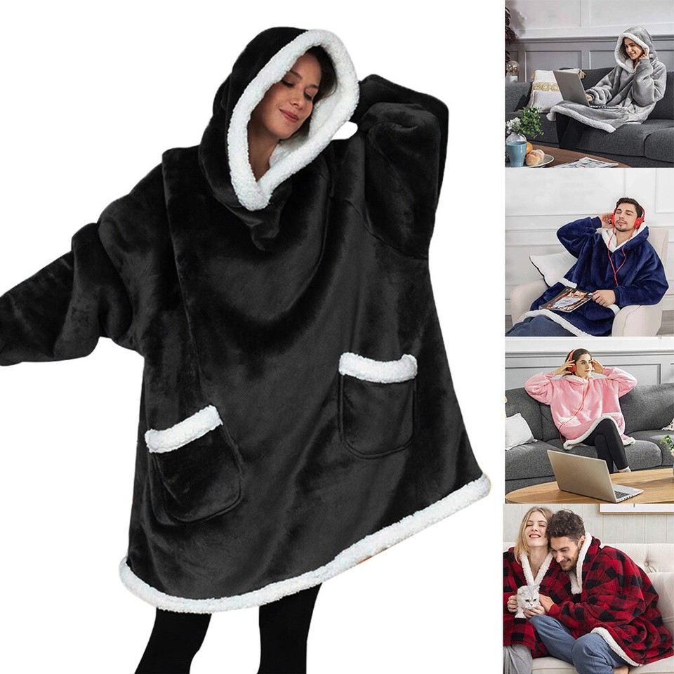 Adigaber Oversized Hoodie Blanket - Ultra Plush Wearable Blanket With Pockets, One Size Fits Most