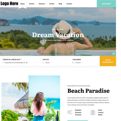 Hotel-Website-Design mit kostenlosem VPS-Webhosting und Installation