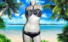 NWT PROFILE GOTTEX NAVY WHITE BIKINI BATHING SUIT SWIMSUIT SET - 10