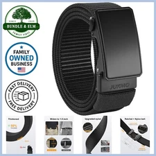 Men's Nylon Ratchet Belt 1.5 Inch Adjustable Web Belt for Jeans Casual Wear