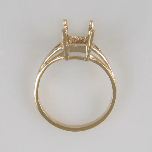 PRE-NOTCHED 8X6MM EMERALD CUT SOLITAIRE RING IN 10K YELLOW GOLD CR5131-10KY - Image 2 of 3