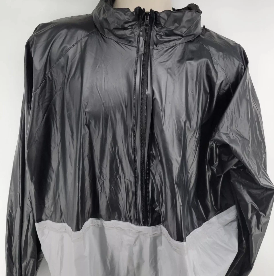 Traje Chaqueta Sauna Gimnasio Gold's M/L Negro Gris Reflectante Ropa de Fitness Foto 3 de 4