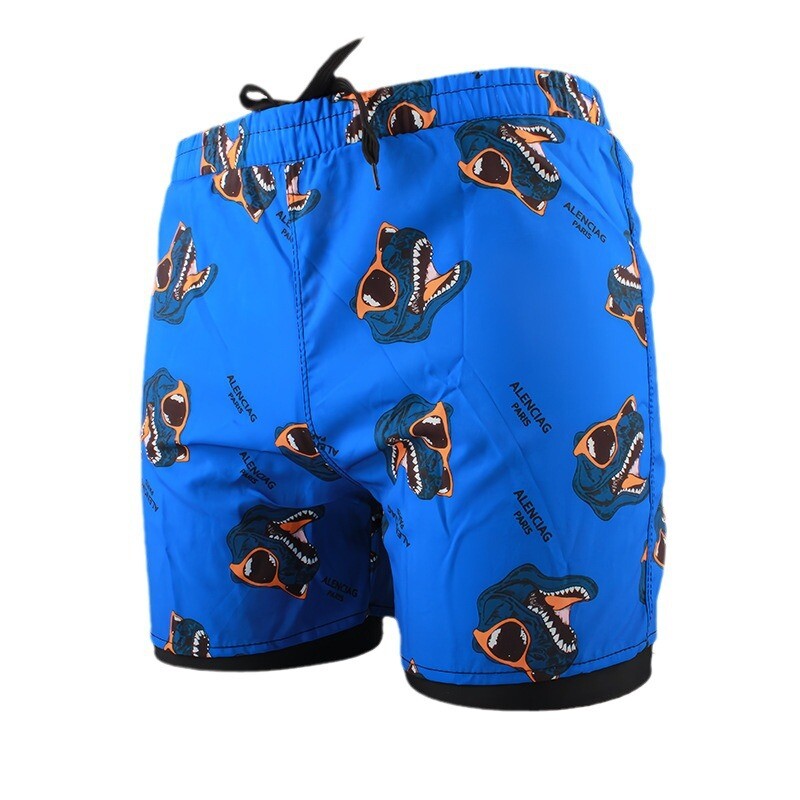 Men's Quick Dry Dinosaur Printed Beach Shorts Double-Layer Men's Swimming  Trunks