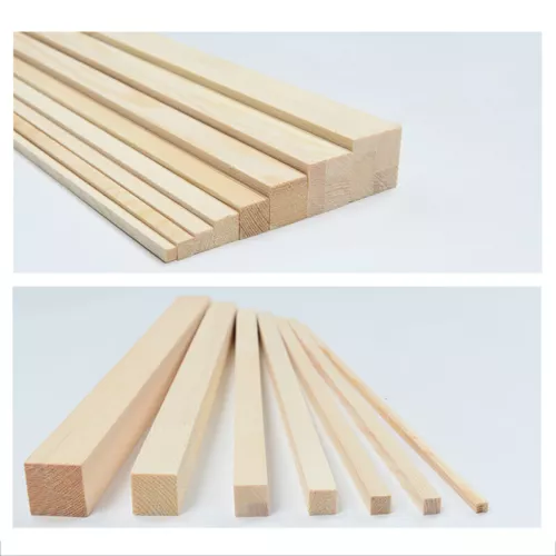 Barra de barra cuadrada de madera de pino de 5 mm - 25 mm modelo hágalo usted mismo artesanía hecha a mano 330 mm - Imagen 6 de 14