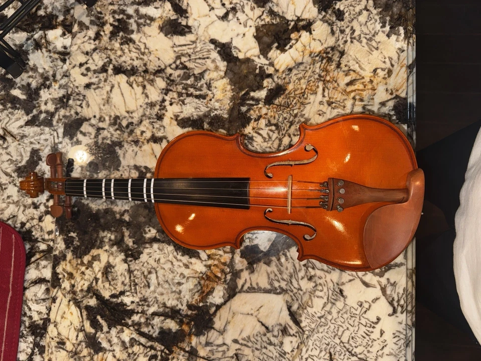 Полноразмерная студенческая скрипка 4/4 с смычком, чехлом и плечевым упором - Изображение 3 из 4