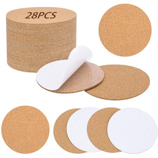 28PCS Self-Adhesive Cork for DIY Coasters Thickness: 2MM