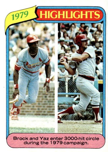 Lou Brock / Carl Yastrzemski #1 1980 Topps card