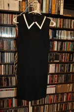 Alice +  Olivia Black Sleeveless Shift Dress white piping Womens 4   (bin107)