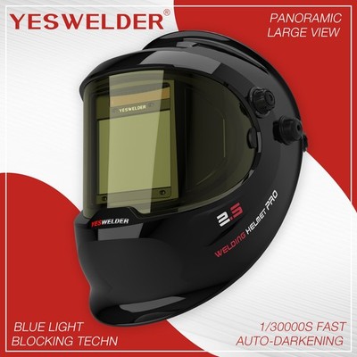 YESWELDER Welder Mask 180° Panoramic Auto Darkening, 4 Sensors Solar True Color