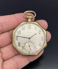 Elgin Art Deco Gold Filled Octagonal Case Antique Manual Wind Pocket Watch WORKS