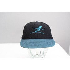 Bula Ski Baseball Cap Mens Black Teal Wool Snapback Made in USA Vintage