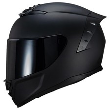 Casco de motocicleta integral aprobado por el DOT para hombres mujeres - negro mate