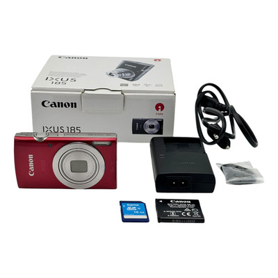 Canon Ixus 185 Rot Digitalkamera 20MP 8x Zoom Sehr gut OVP 16GB SD